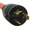 Ac Works 1.5FT L6-20P 20A 250V Locking Plug to 6-50 Welder Connector WDL620650-018